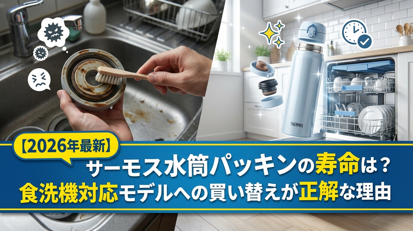 【2026年最新】サーモス水筒パッキンの寿命は?食洗機対応モデルへの買い替えが正解な理由