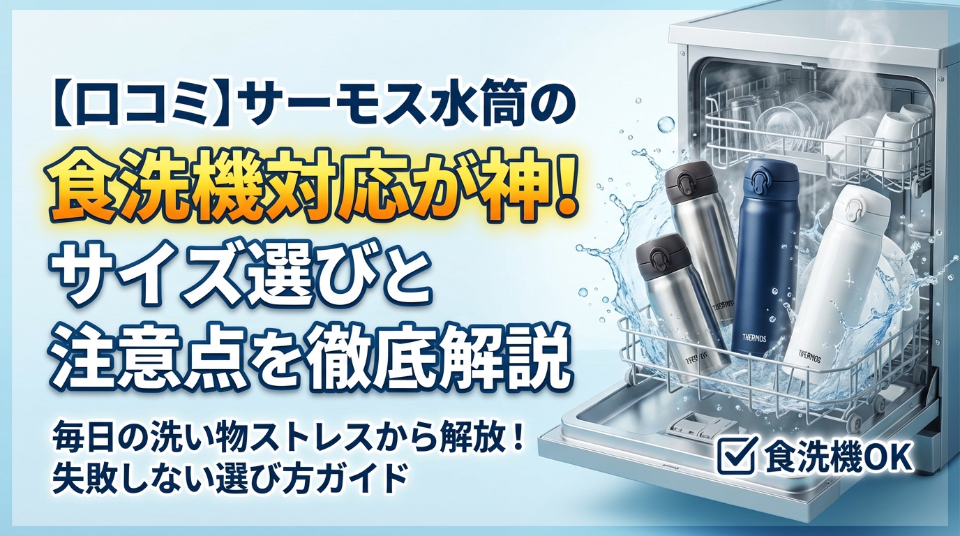 【口コミ】サーモス水筒の食洗機対応が神!サイズ選びと注意点を徹底解説