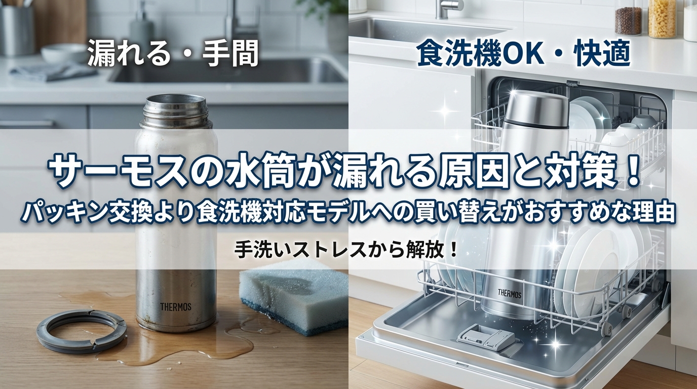 サーモスの水筒が漏れる原因と対策!パッキン交換より食洗機対応モデルへの買い替えがおすすめな理由
