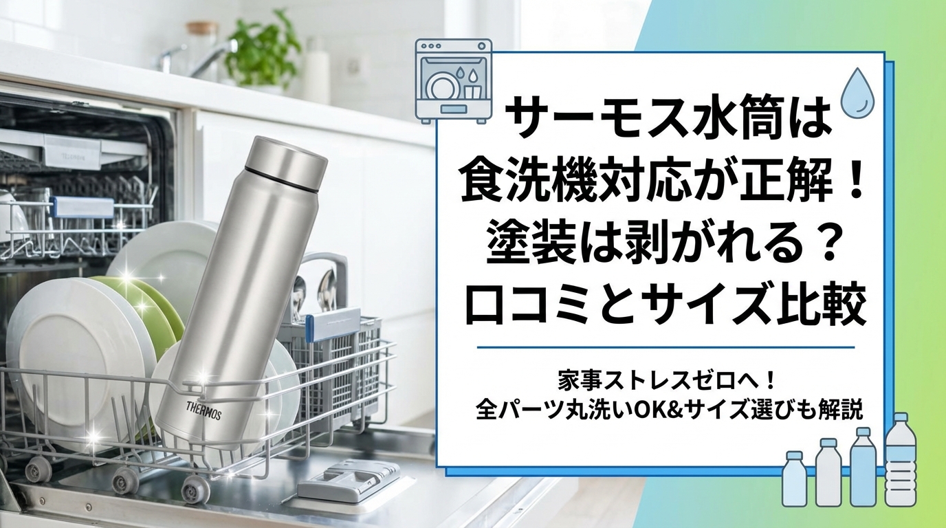 サーモス水筒は食洗機対応が正解!塗装は剥がれる?口コミとサイズ比較