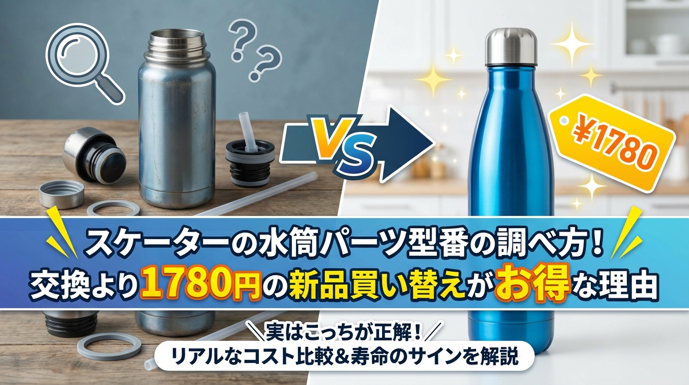 スケーターの水筒パーツ型番の調べ方!交換より1780円の新品買い替えがお得な理由