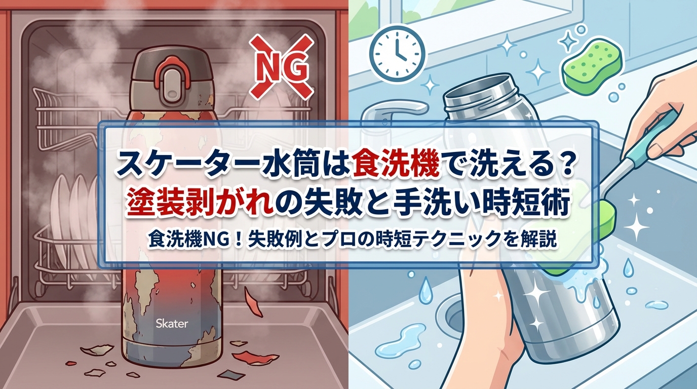 スケーター水筒は食洗機で洗える?塗装剥がれの失敗と手洗い時短術
